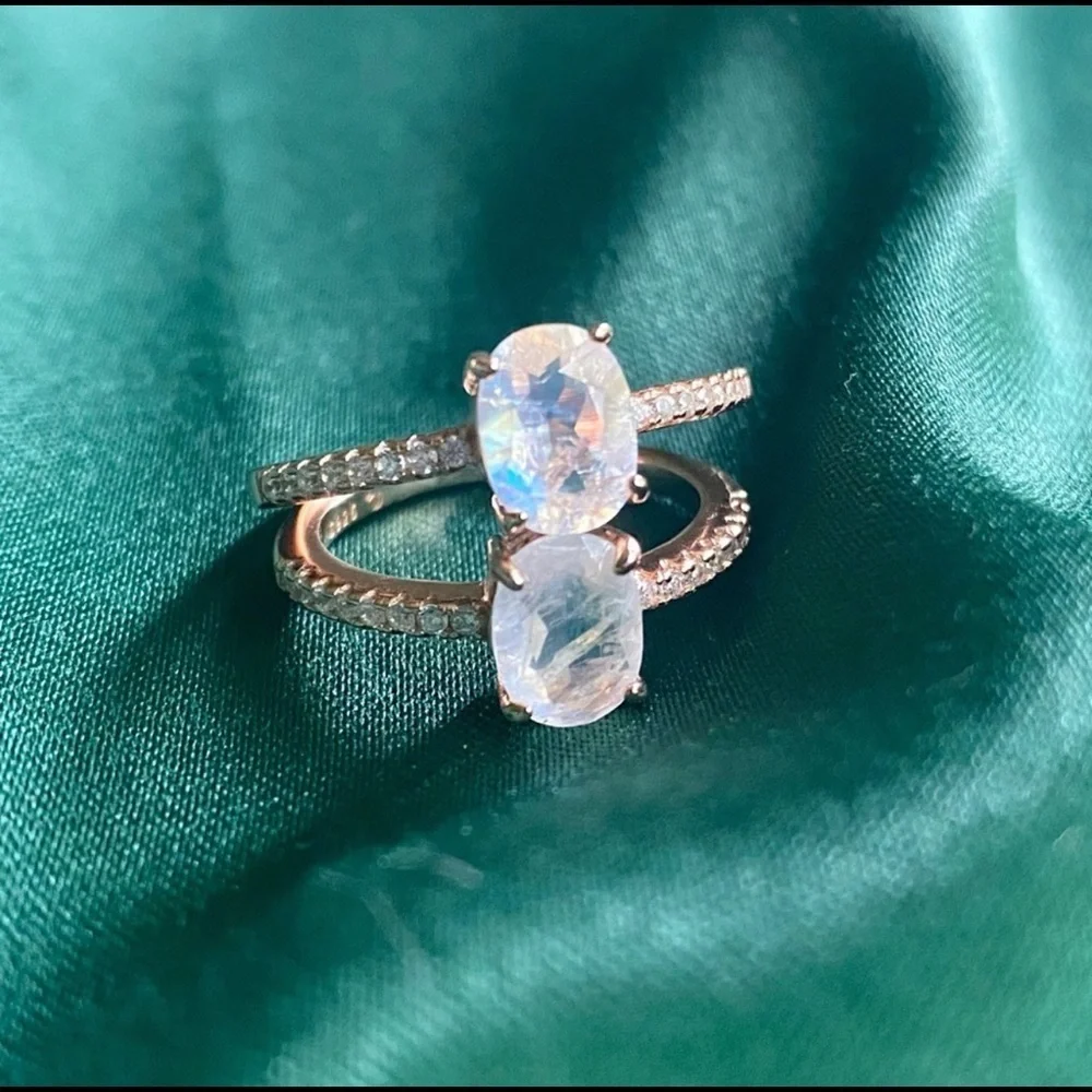 ‘SHE'S A RAINBOW' Moonstone 14k Rose Gold Ring